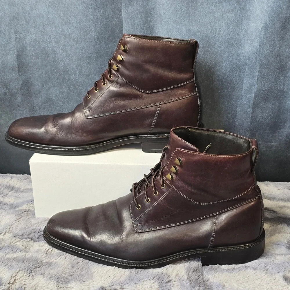 Cole Haan x Nike Air Boots‎ Dark Brown Leather Lace Up Mens 10.5